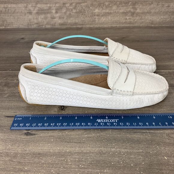 Ralph Lauren Camila Leather Penny Loafers Flat  Shoes Slip On - Ivory Size 8 B - Picture 4 of 10